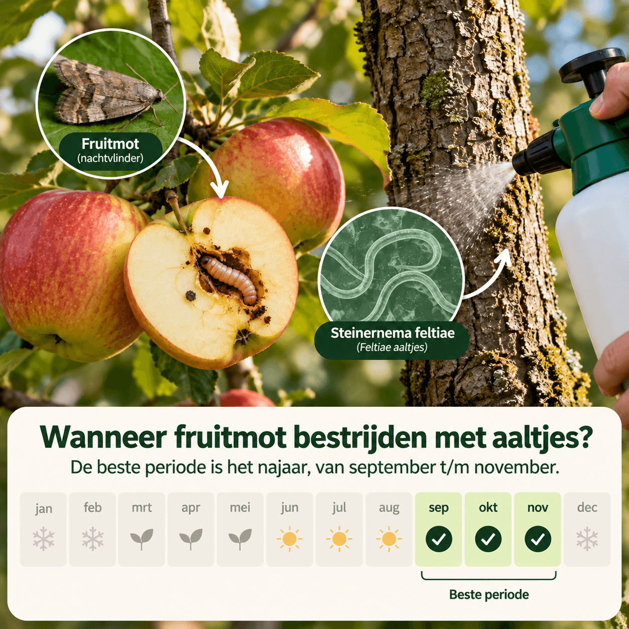 Wanneer fruitmot bestrijden met aaltjes?